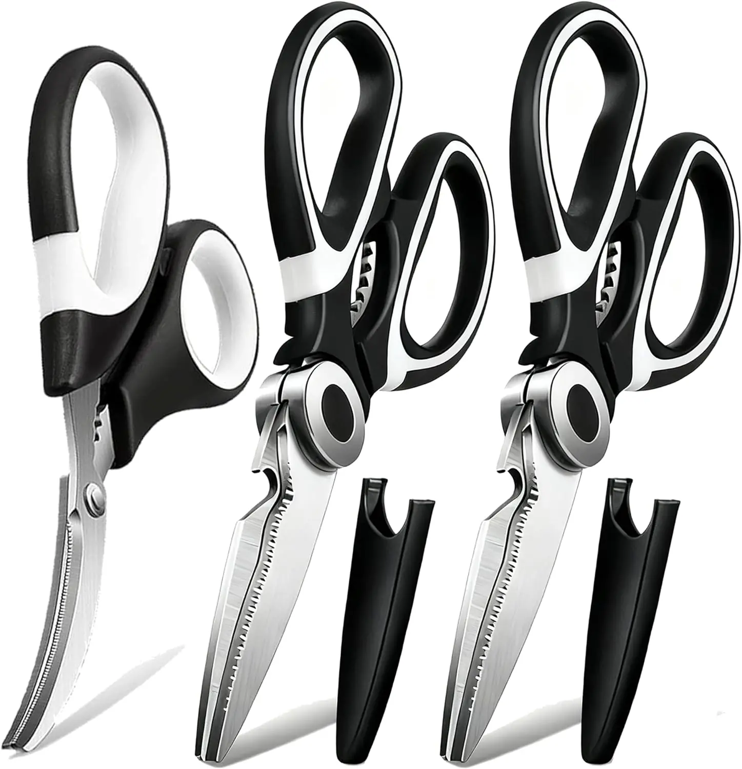 3 Pack – Heavy Duty Stainless Steel Cooking Shears (for Cutting Meat, Food, Fish, Poultry) - Main Photo